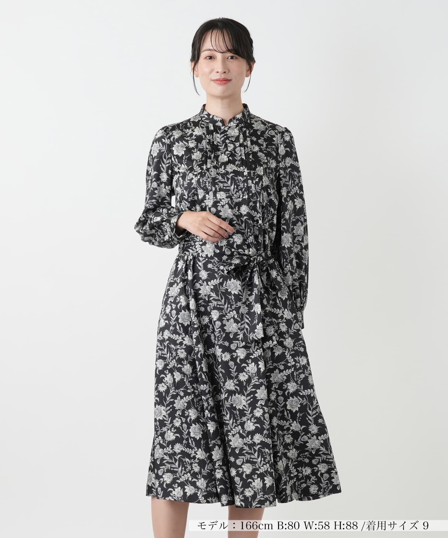 洗えるプリントフレアワンピース【ROCHAS Premiere】|レリアン