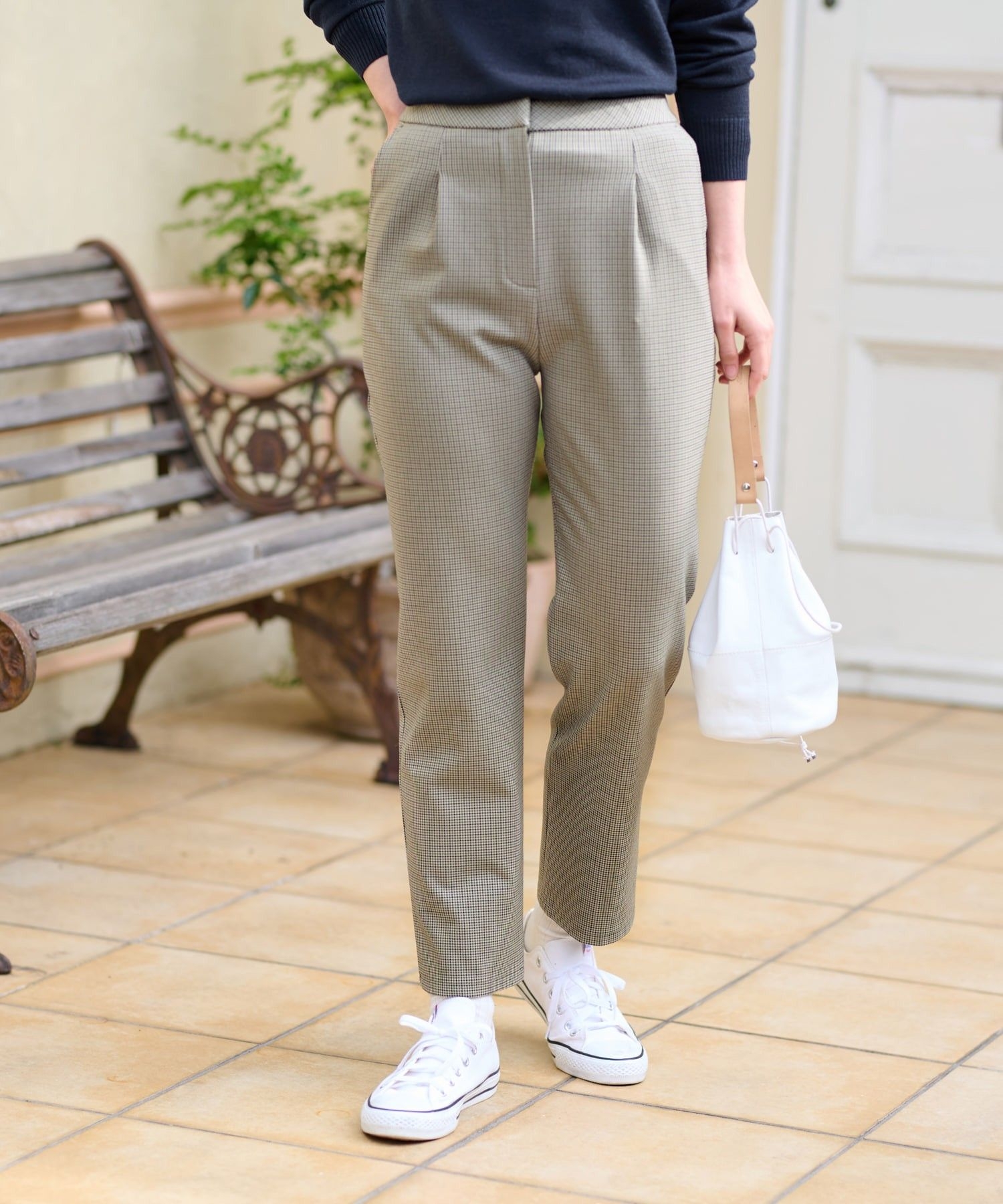 あったか】洗える裏起毛ミニ千鳥格子パンツ|キャラ・オ・クルス