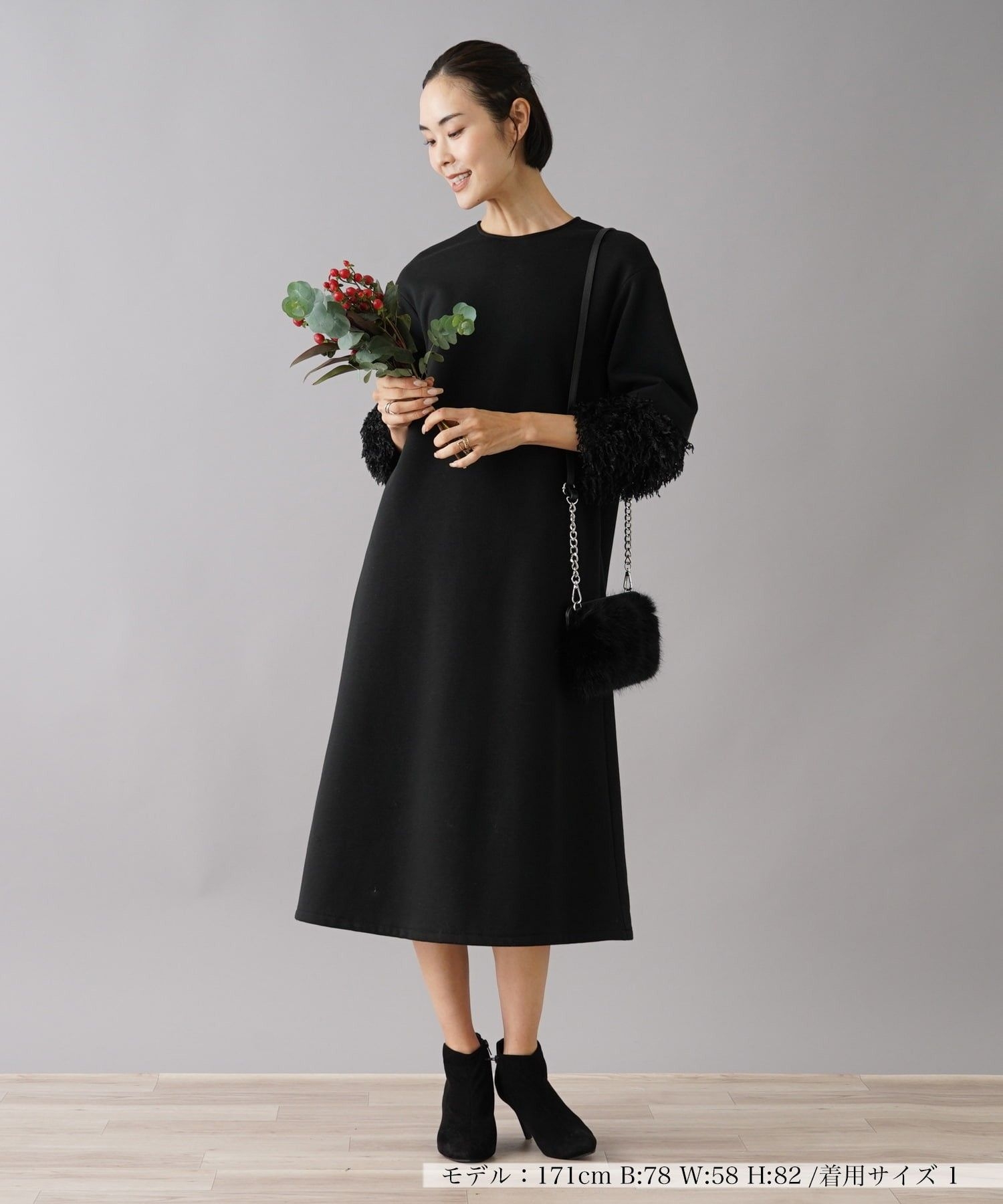 フェザー調スリーブワンピース【NEMIKA】|ネミカ | レリアン公式