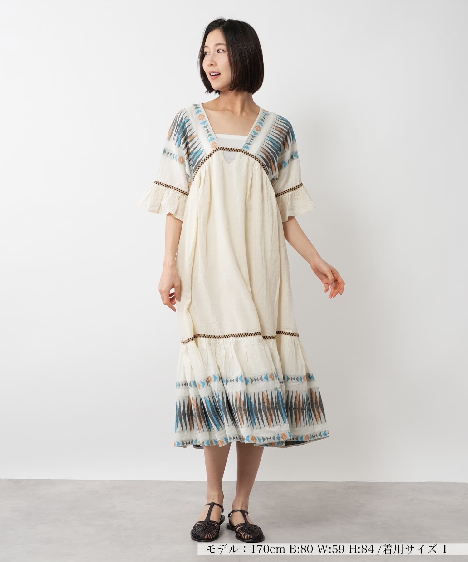 幾何学柄ワンピース【DEVOTION TWINS】|ネミカ | レリアン公式