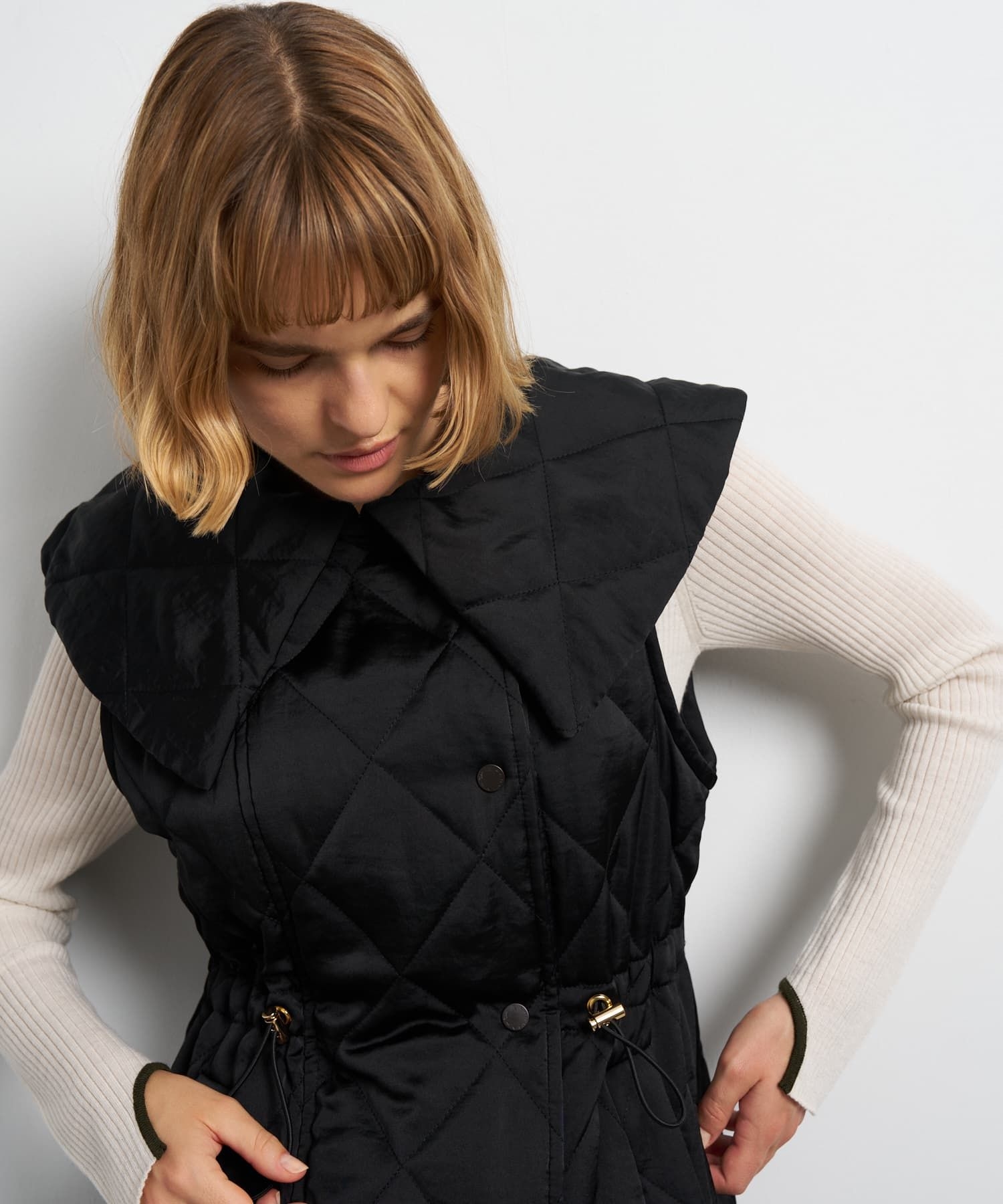 ビッグカラーキルティングベスト|LANVIN en Bleu | LANVIN en Bleu