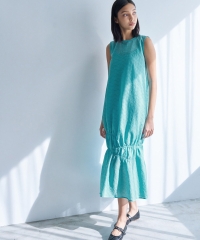 シアージャガードギャザーヘムワンピース|LANVIN en Bleu | LANVIN en