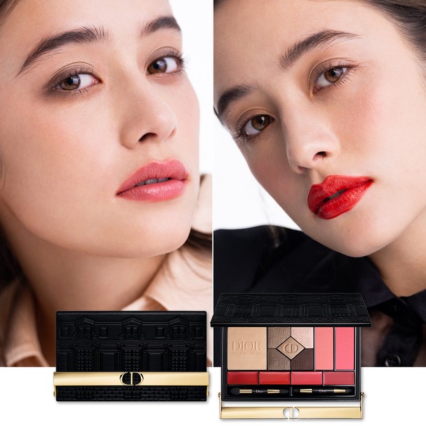 ディオールのクリスマスコフレ2021で2種メイク！ 赤リップを効かせた