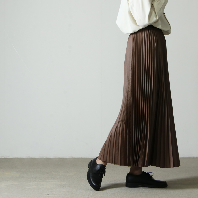 08sircus (ゼロエイトサーカス) Leather satin pleated skirt / レザー