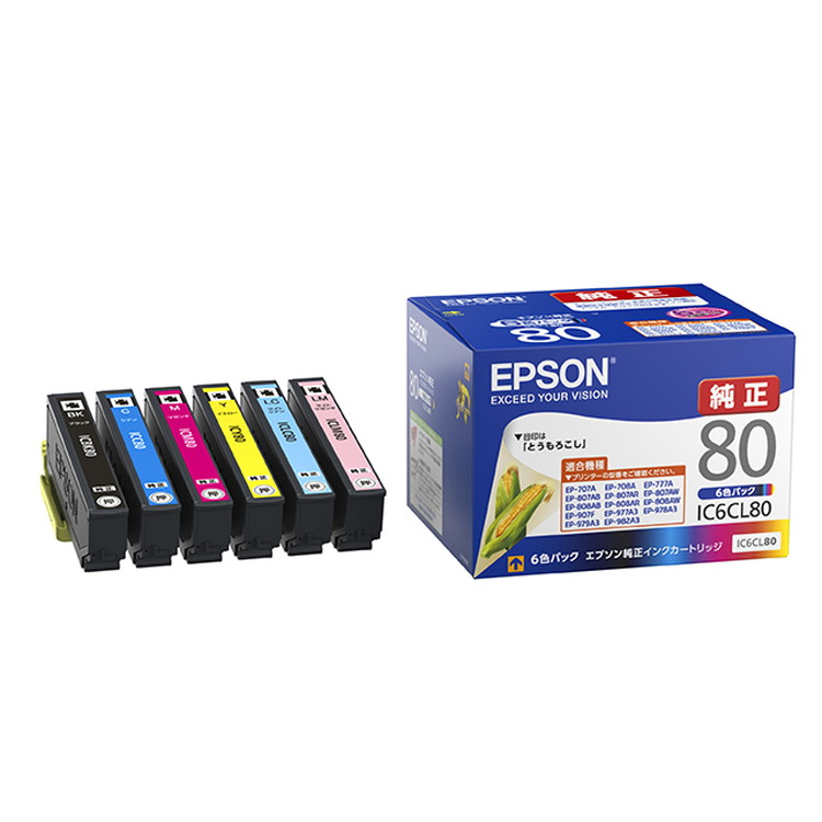 EPSONインクカートリッジ 6色パック エプソン とうもろこし IC6CL80