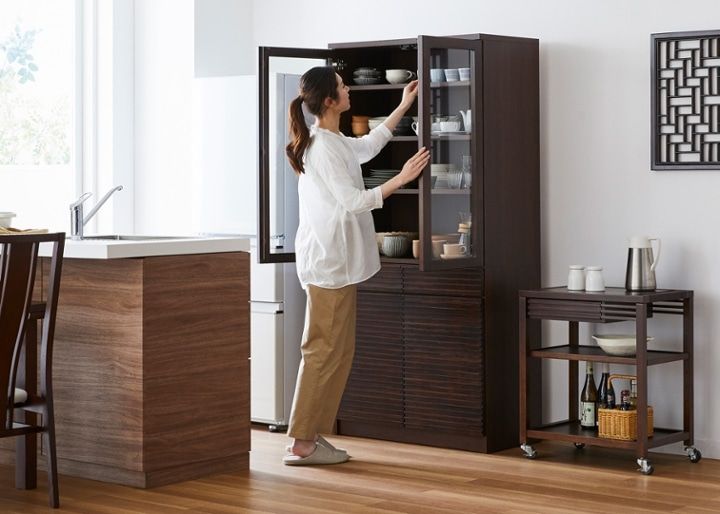 ルーバー・カップボードv02 870 ～食器棚(カップボード)・キッチン