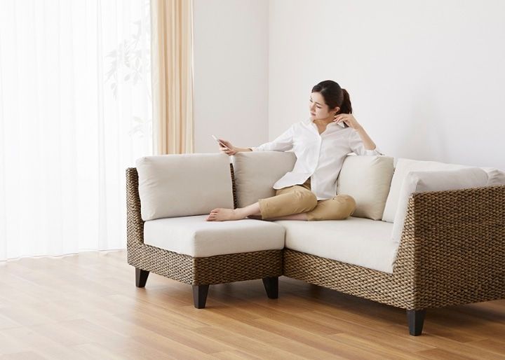 a.flat ラン・コンパクトソファ ウォーターヒヤシンス ソファ2脚セット