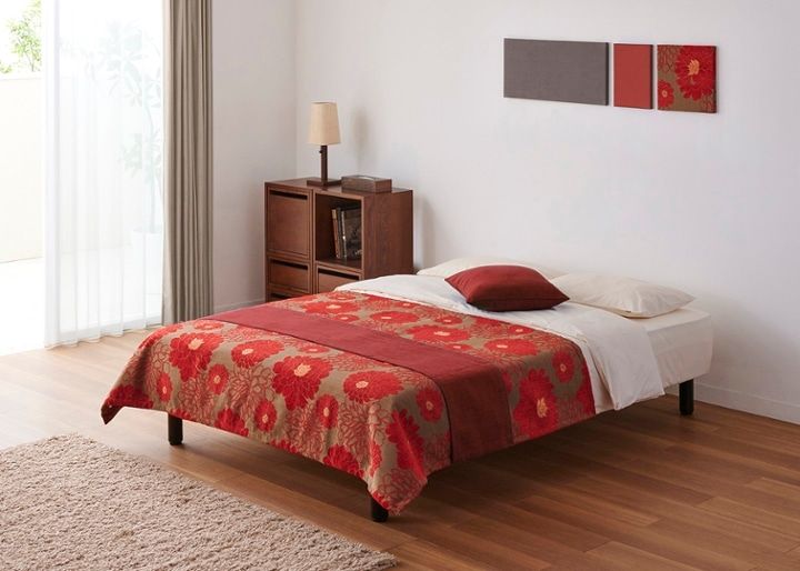 ベッドスプレッド＆スロー セット (サンセットレッド)～～ | a.flat 風