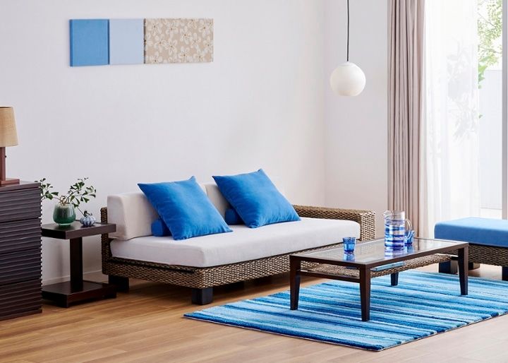 ケイ・ローソファ 片アーム (ヒヤシンス)・2人・3人掛け～床に近い