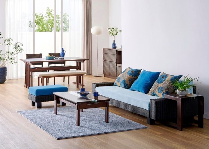 ケイ・ローソファ (ラタン)・2人掛け・3人掛け～床に近い暮らし