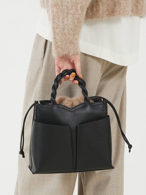 TWISTE/ダブルポケットファー2WAYトート M｜LOWELL Things / ロウェル