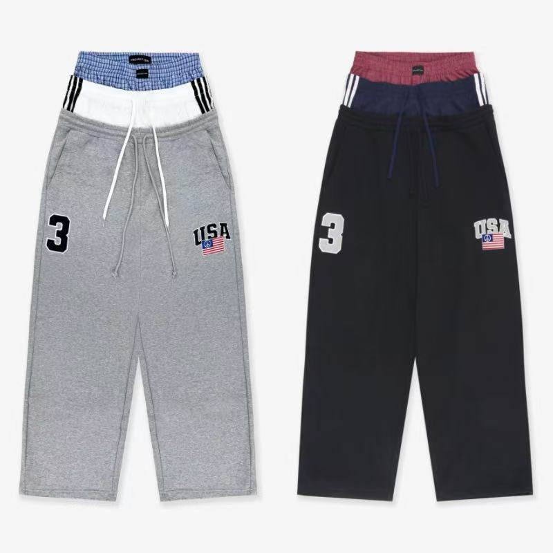 Project G/R Grailz 25ss 假三腰刺绣国旗运动卫裤：假三条设计韩范儿