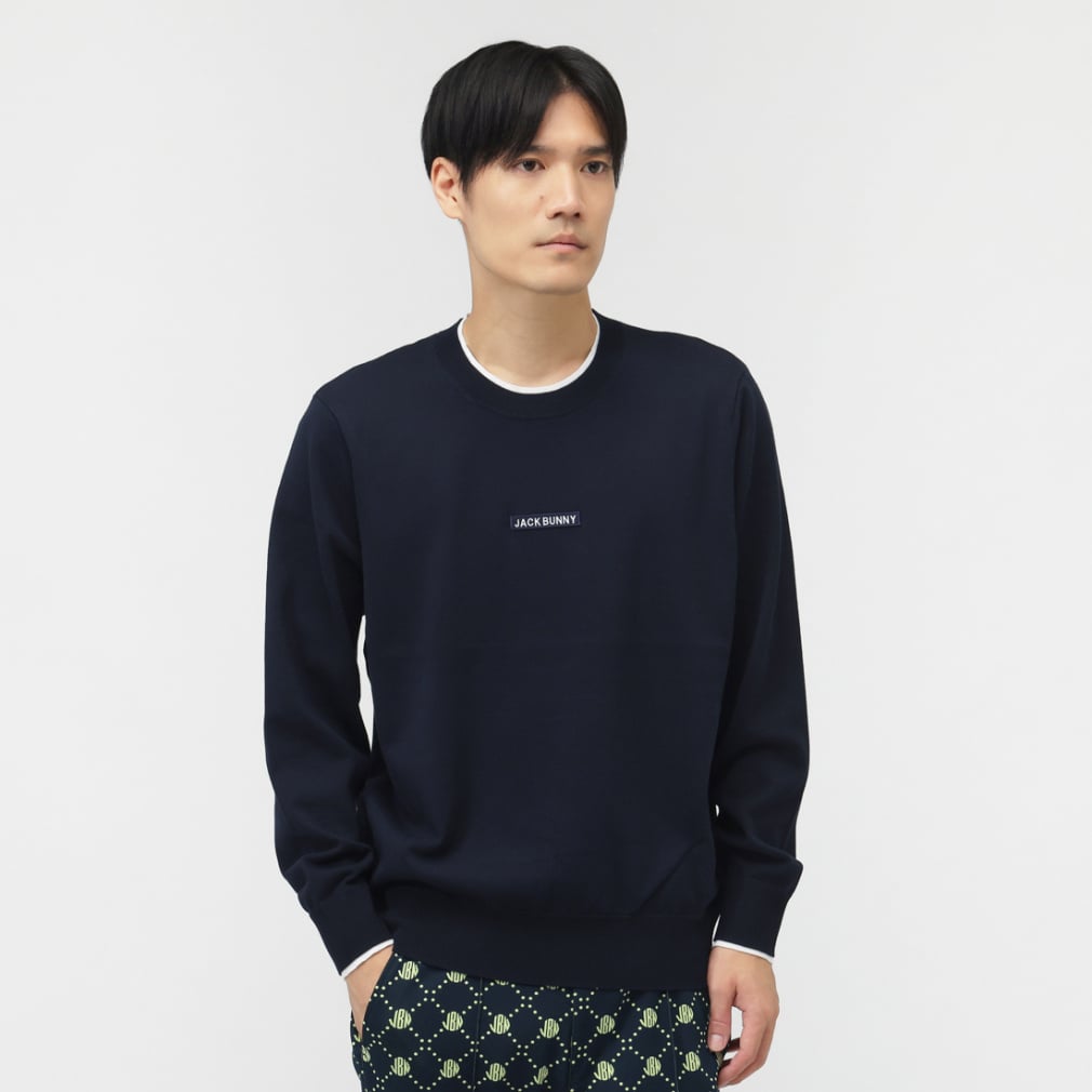 ジャック バニー ゴルフウェア 長袖セーター 秋 冬 16G クルーネック