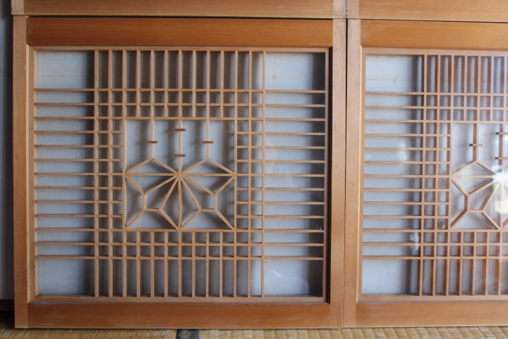 昭和レトロ 組子欄間 書院障子 建具 衝立 引戸 ガラス戸 リフォーム