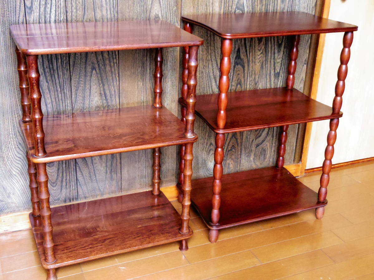 ナジコ,ダークブラウン木製3段シェルフ 【公式通販】