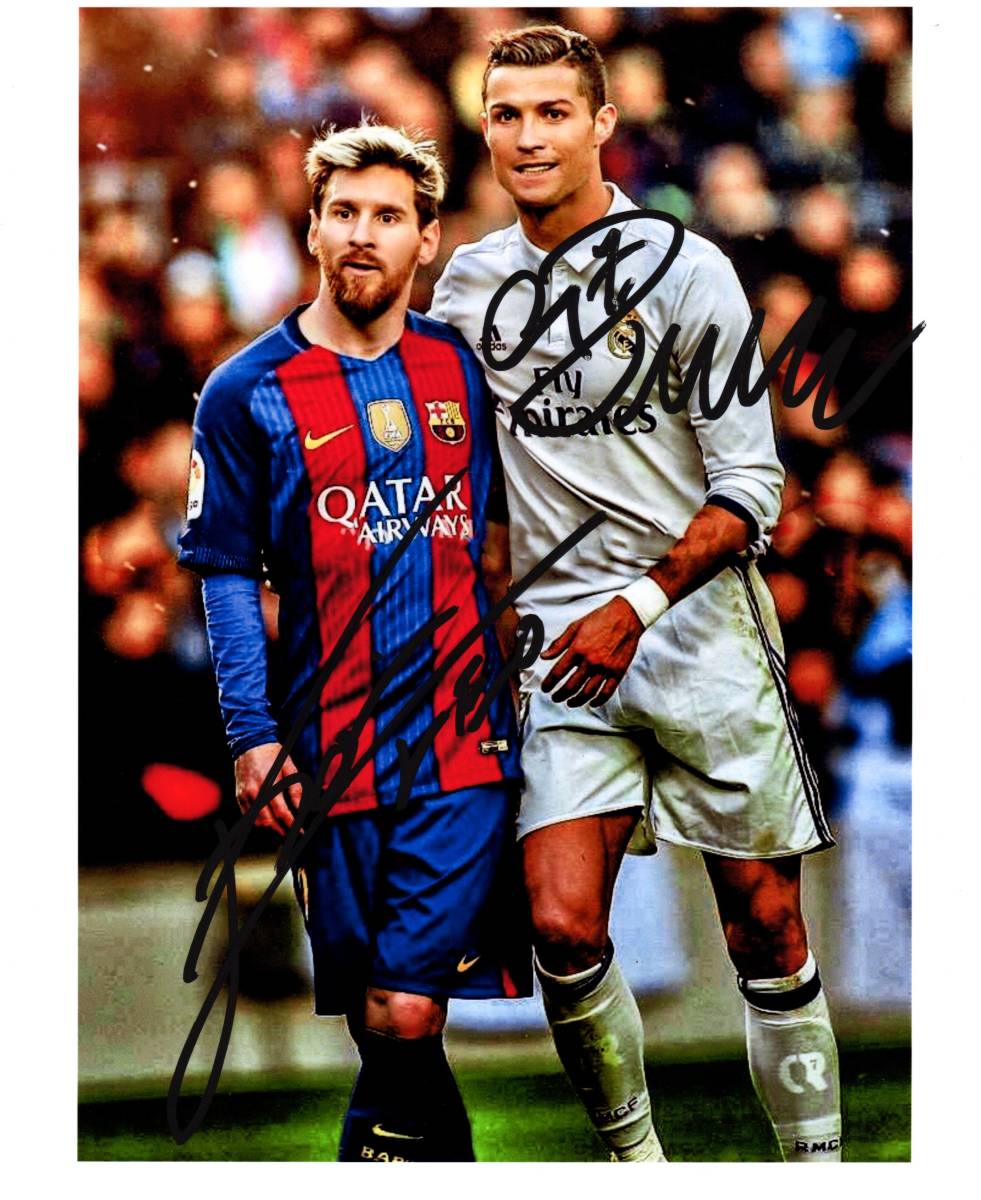 リオネル・メッシ & クリスティアーノ・ロナウド 直筆サイン入り写真