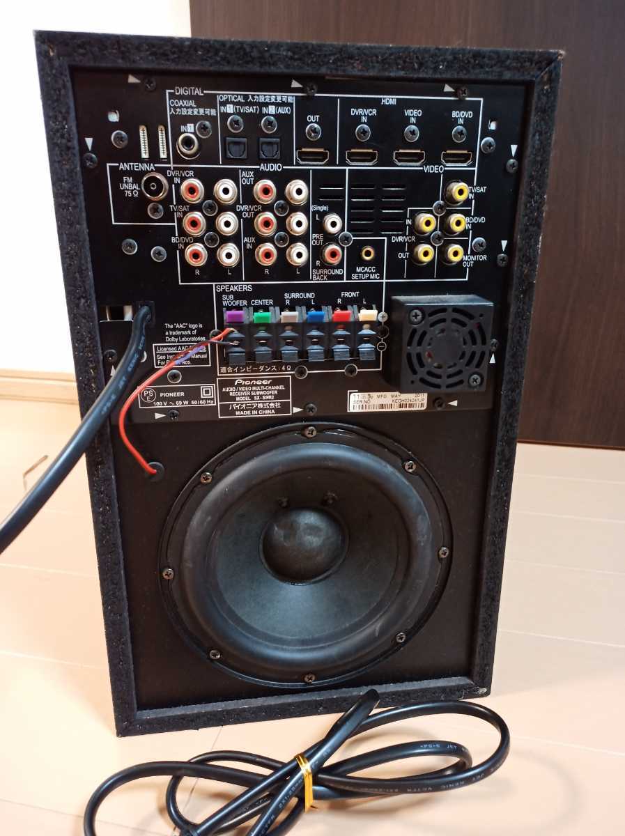 サラウンドアンプ内蔵サブウーファー Pioneer SX-SWR1 リモコン付属