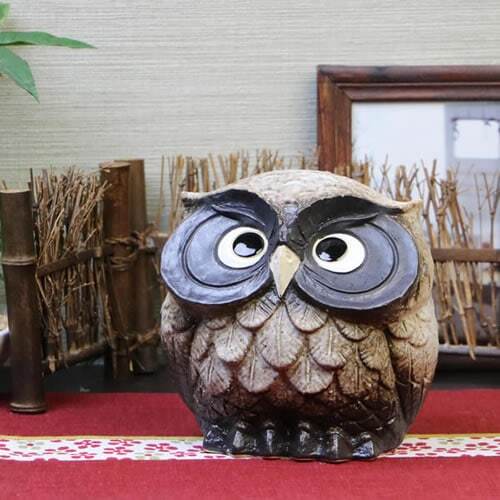 信楽焼 選べる3色 フクロウ 置物 縁起物 5号福多郎 fu-0143/fu-0144/fu