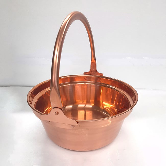 純銅製 山菜鍋 36cm 木蓋付き[燕三条製 銅製 銅鍋 銅製品 純銅 銅 鍋