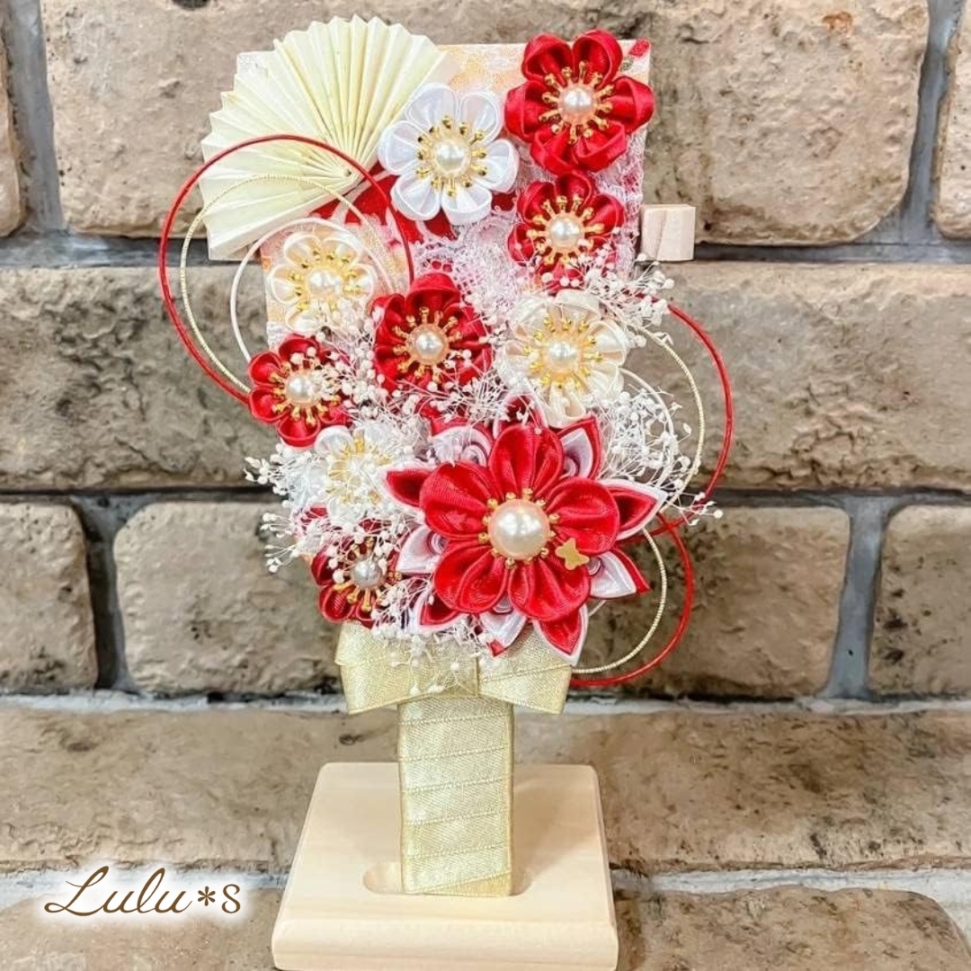 選べる3種類】幸せを呼ぶ つまみ細工の羽子板飾り｜ 初正月 雛祭り