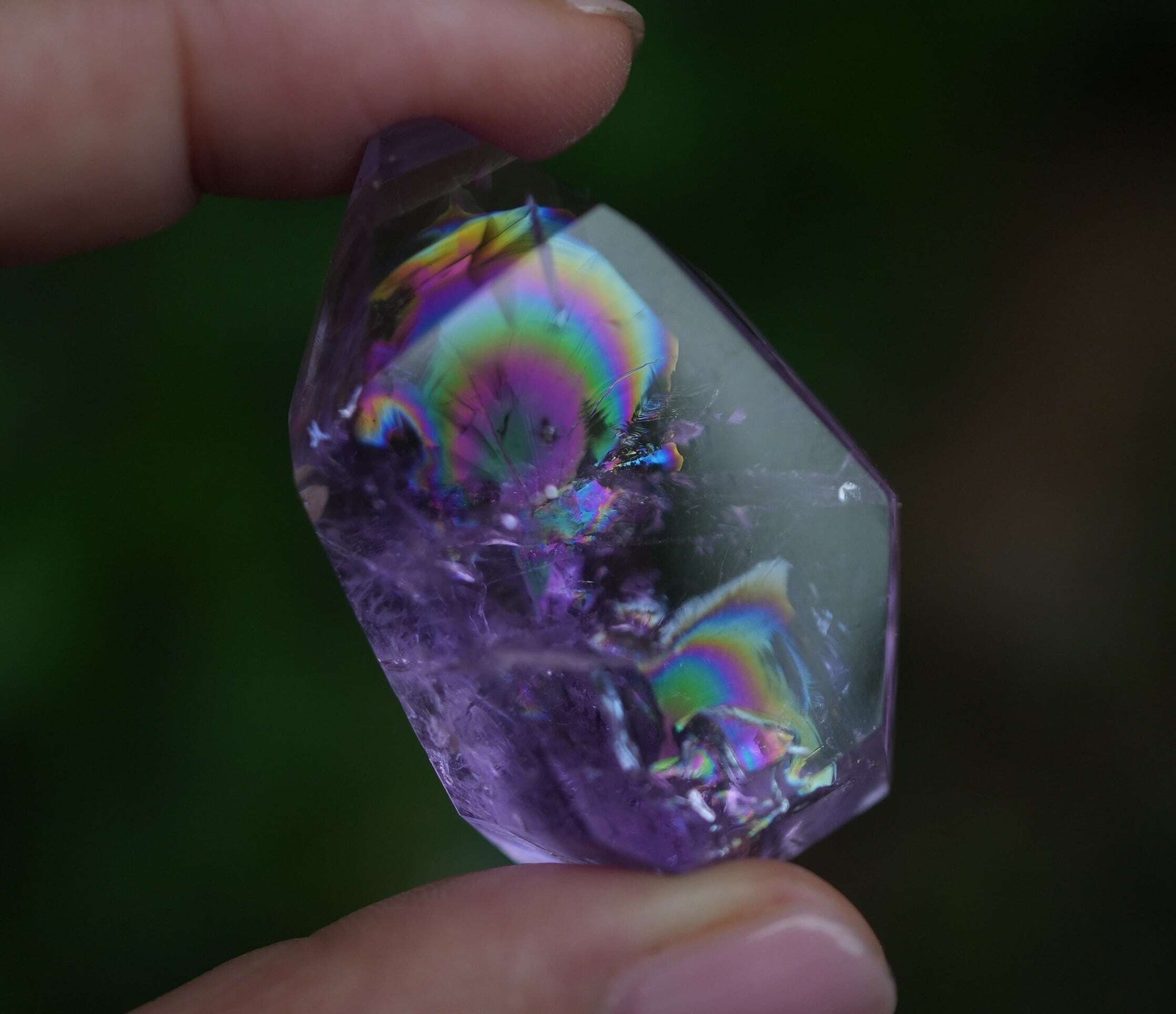 まるい虹☆レインボー☆アメジスト原石 s1287 - 【Funky garuda