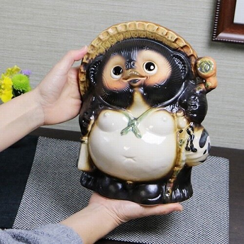 信楽焼 たぬき 置物 高さ27cm 陶器 縁起物 9号福狸 ta-0214 - 【信楽焼