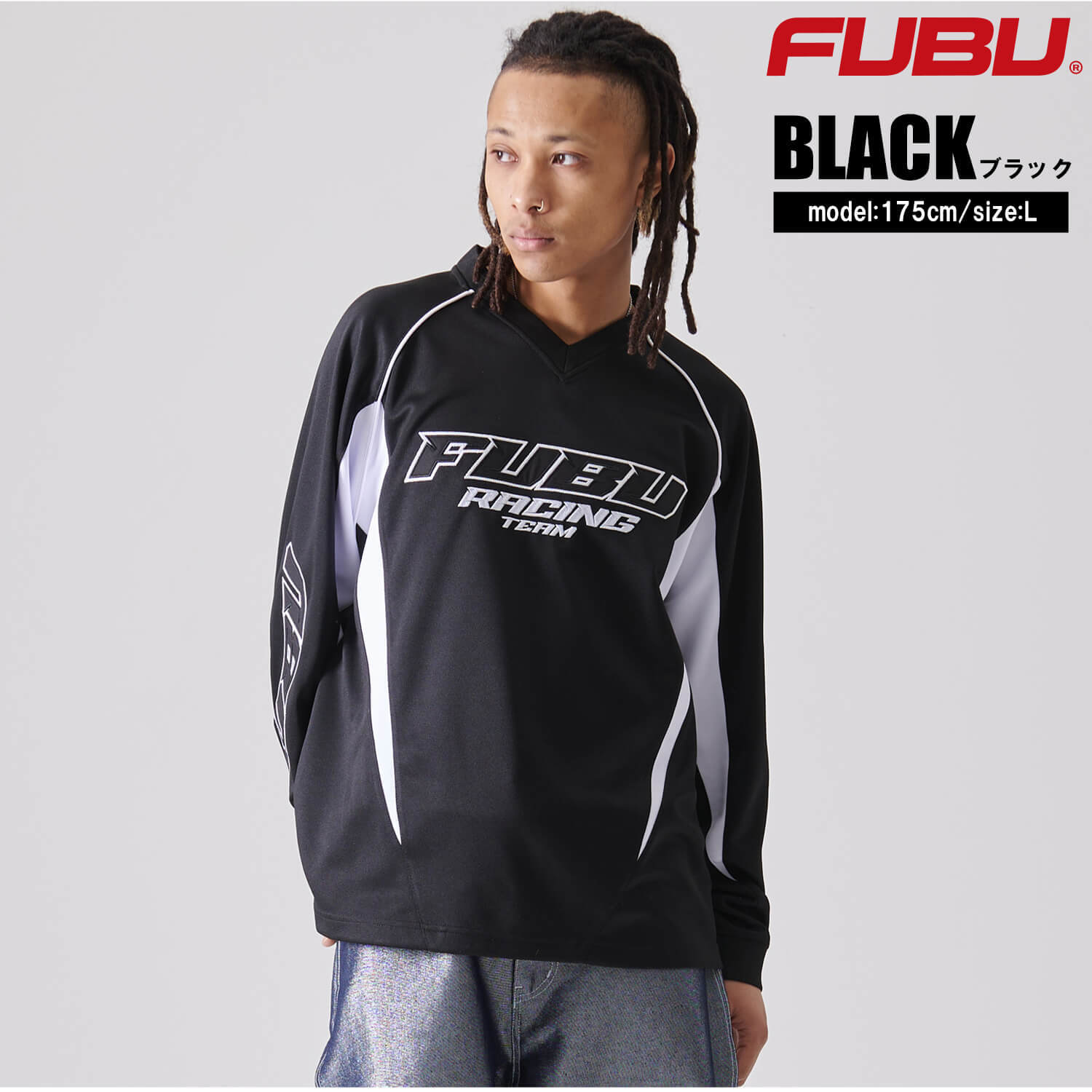 FUBU フブ シャツ メンズ 長袖 ジャージ レーシングシャツ ゲーム