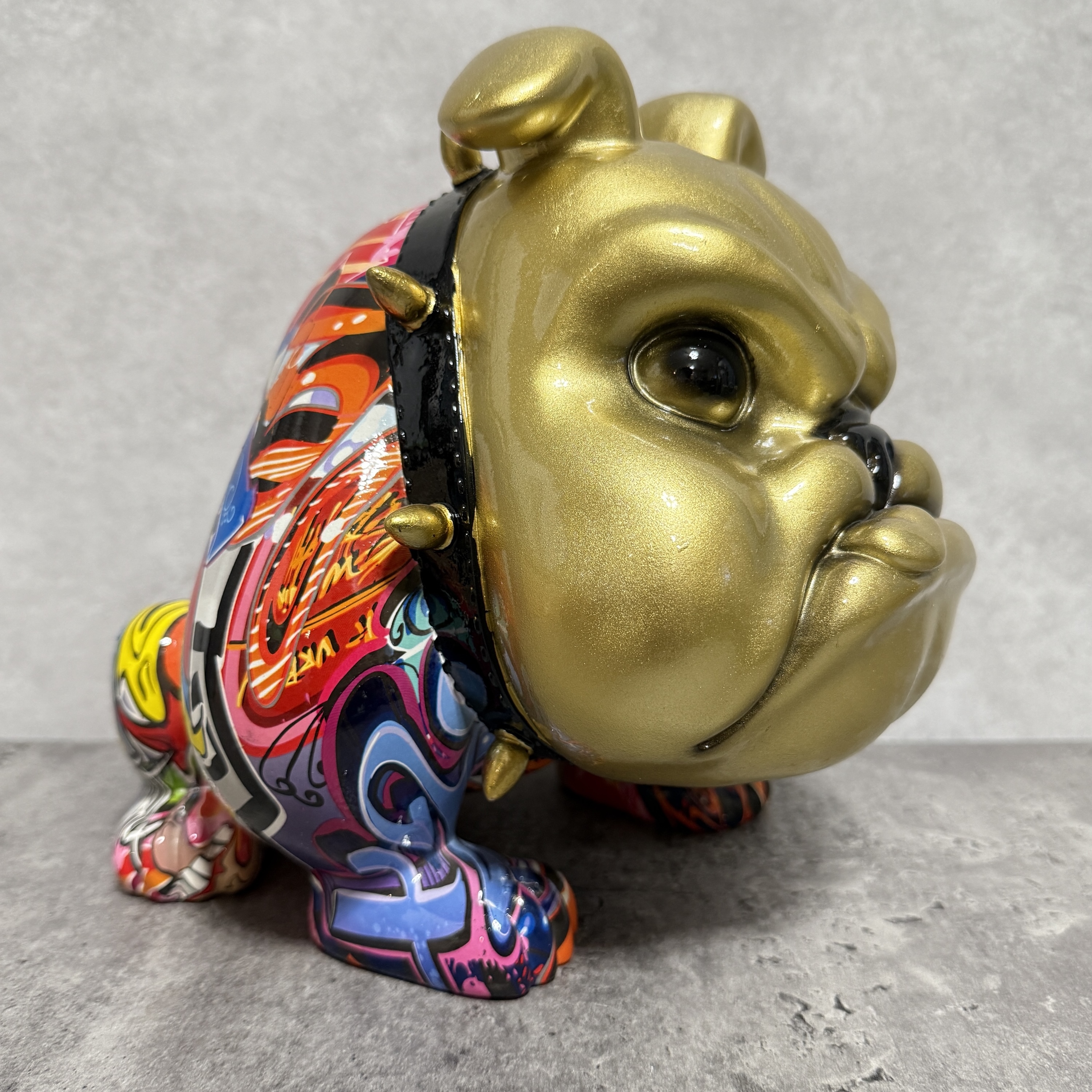 犬の置物 ポップアニマルC 高さ22cm 金色 縁起物 ゴールド かわいい