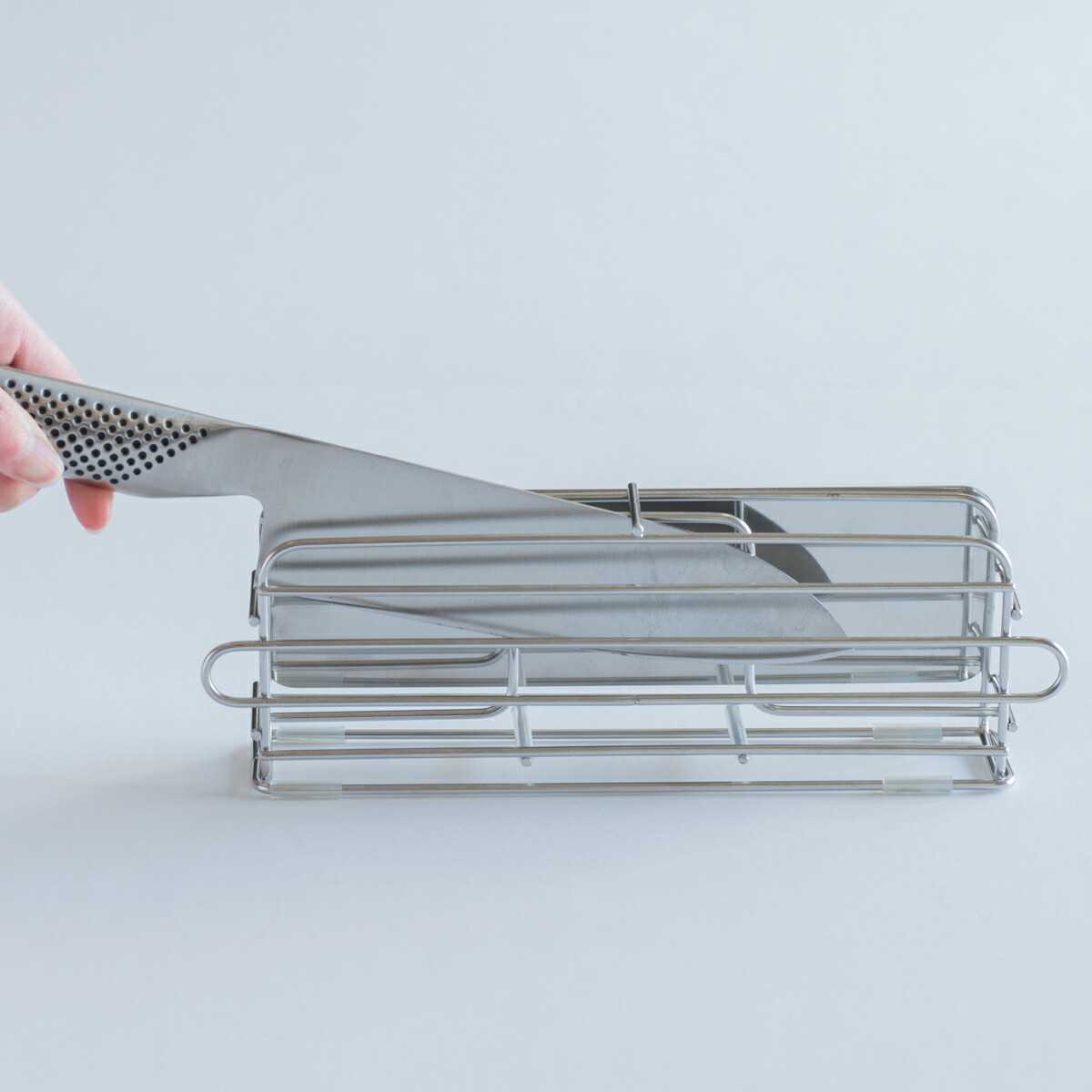 すっきり暮らす包丁スタンド 横置き ステンレス スリム キッチン用品