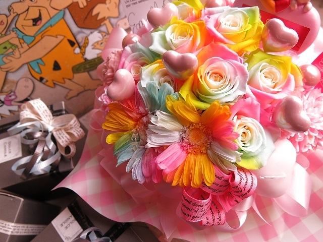 プロポーズ プーさん ピグレット ハート レインボーローズ