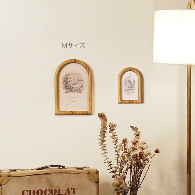 アーチフォトフレーム M[木製フレーム 額縁 フレーム 木製 枠 壁掛け