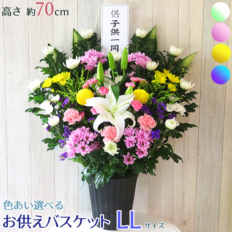 お供え バスケット LLサイズ お悔やみ 花 お彼岸 生花 枕花 供花