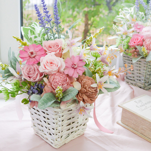 プリザーブドフラワー ナチュラルバスケット - 【Belle Vie