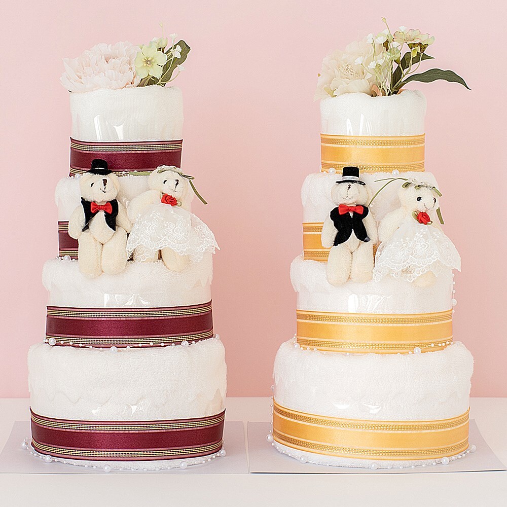 タオル ギフト 結婚祝い 今治タオルケーキ 4段 ブライダル ケーキ