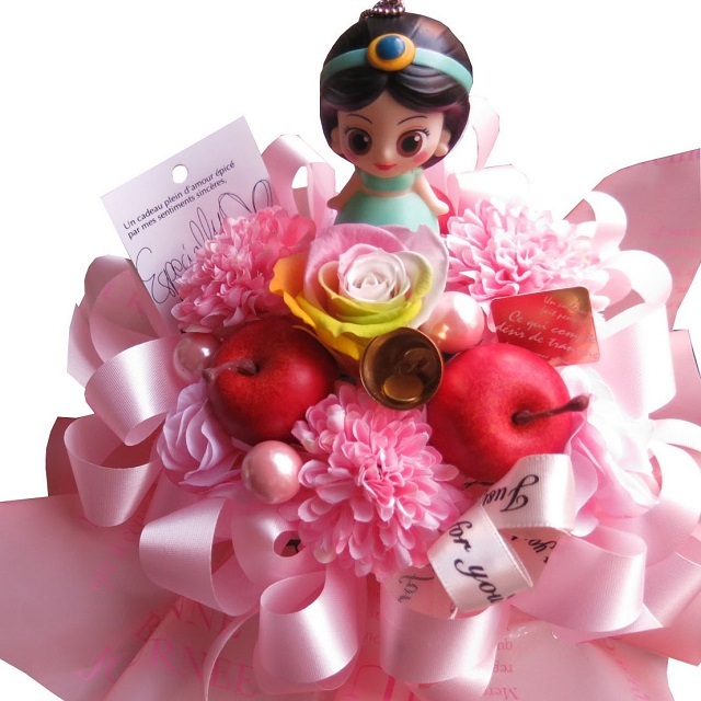 誕生日プレゼント アラジン ジャスミン 花束風ギフト レインボーローズ