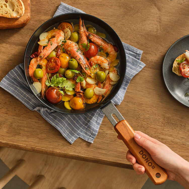 DONO 20cm フライパン 天然木 ハンドル ガス火 IH対応 こびりつき