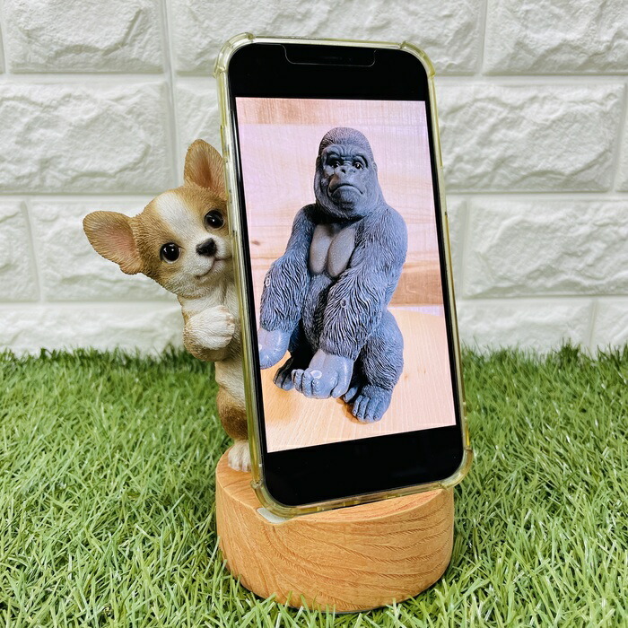 スマホスタンド チワワ 犬 イヌ いぬ かわいい置物 アニマルオブジェ