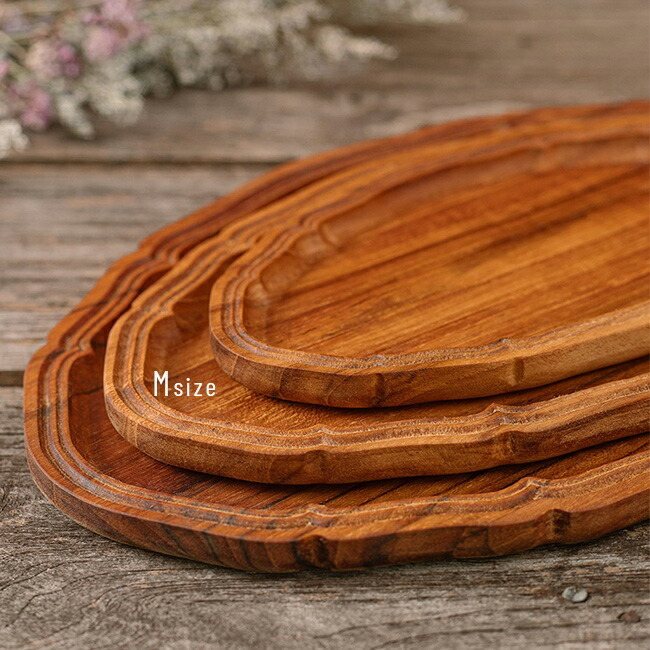 オーバル トレー M[木製 プレート お皿 木製トレー 木の皿 木製トレイ