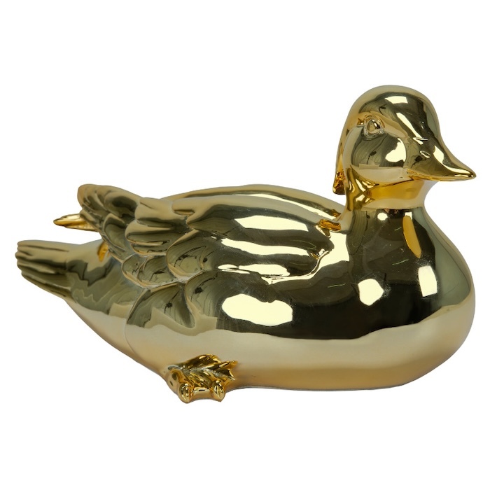 置物 鳥 かわいい オブジェ 北欧 動物 プレミアゴールドのアヒル 金色