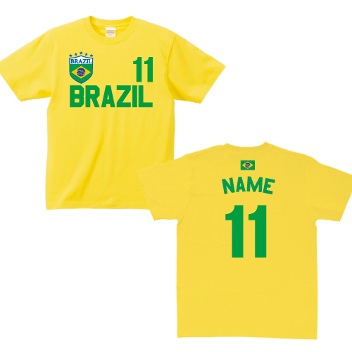 ブラジルサッカーユニフォームTシャツ 背番号＆名入れ ブラジル代表