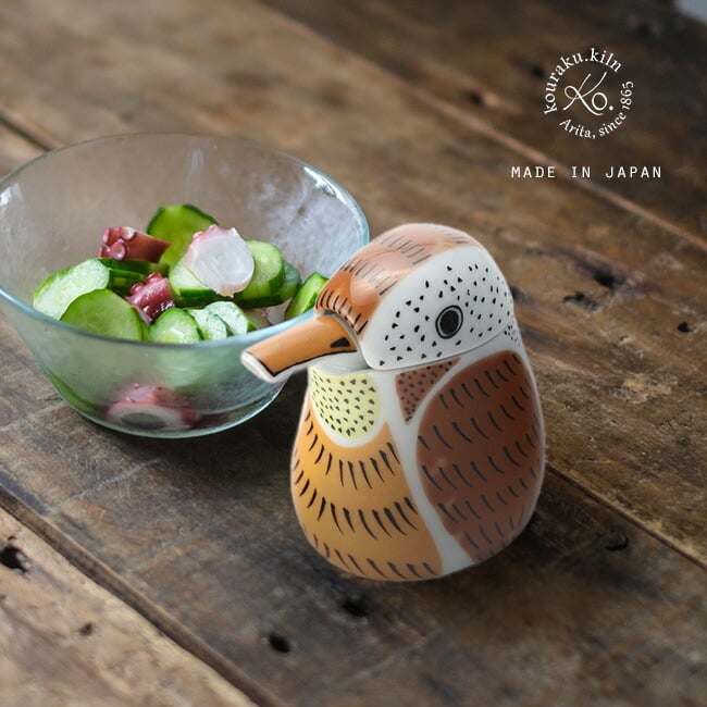 幸楽窯 錦ふくら雀 ミニ 汁次[日本製 有田焼 醤油差し しょうゆ差し