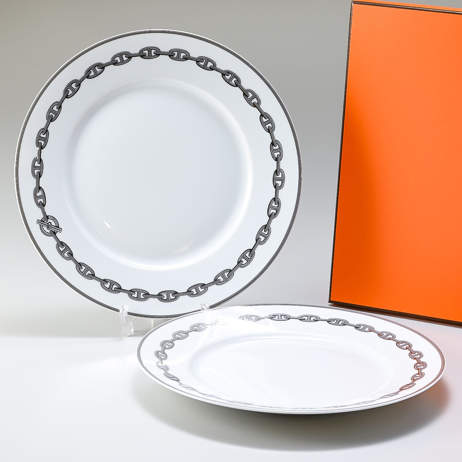 エルメス 食器 HERMES シェーヌダンクルプラチナ 004101P2 27cm