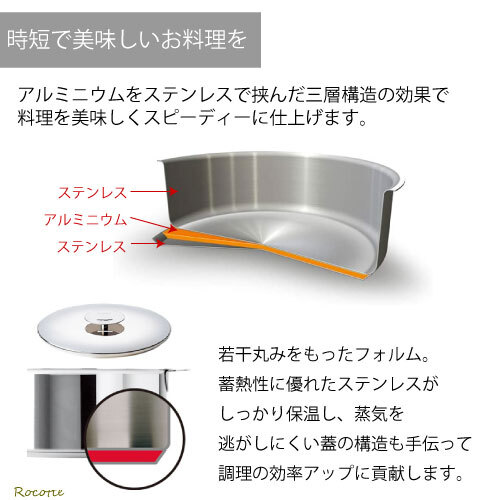 クリステル 鍋 G 18cm グラフィット 両手鍋 深型 ステンレス ih 対応