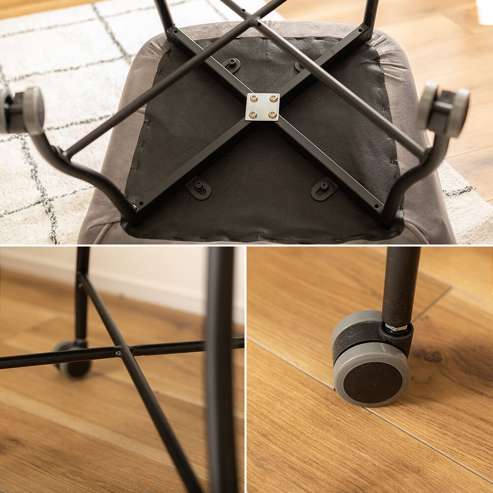 ベロアダイニングチェアー チェア デスクチェア おしゃれ キャスター