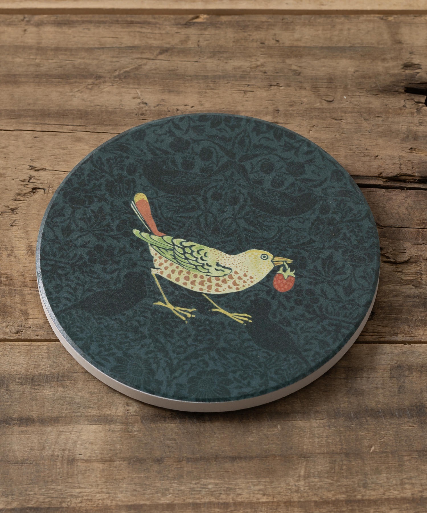 ウィリアムモリス柄 珪藻土コースター（アスベスト不使用）02. Black