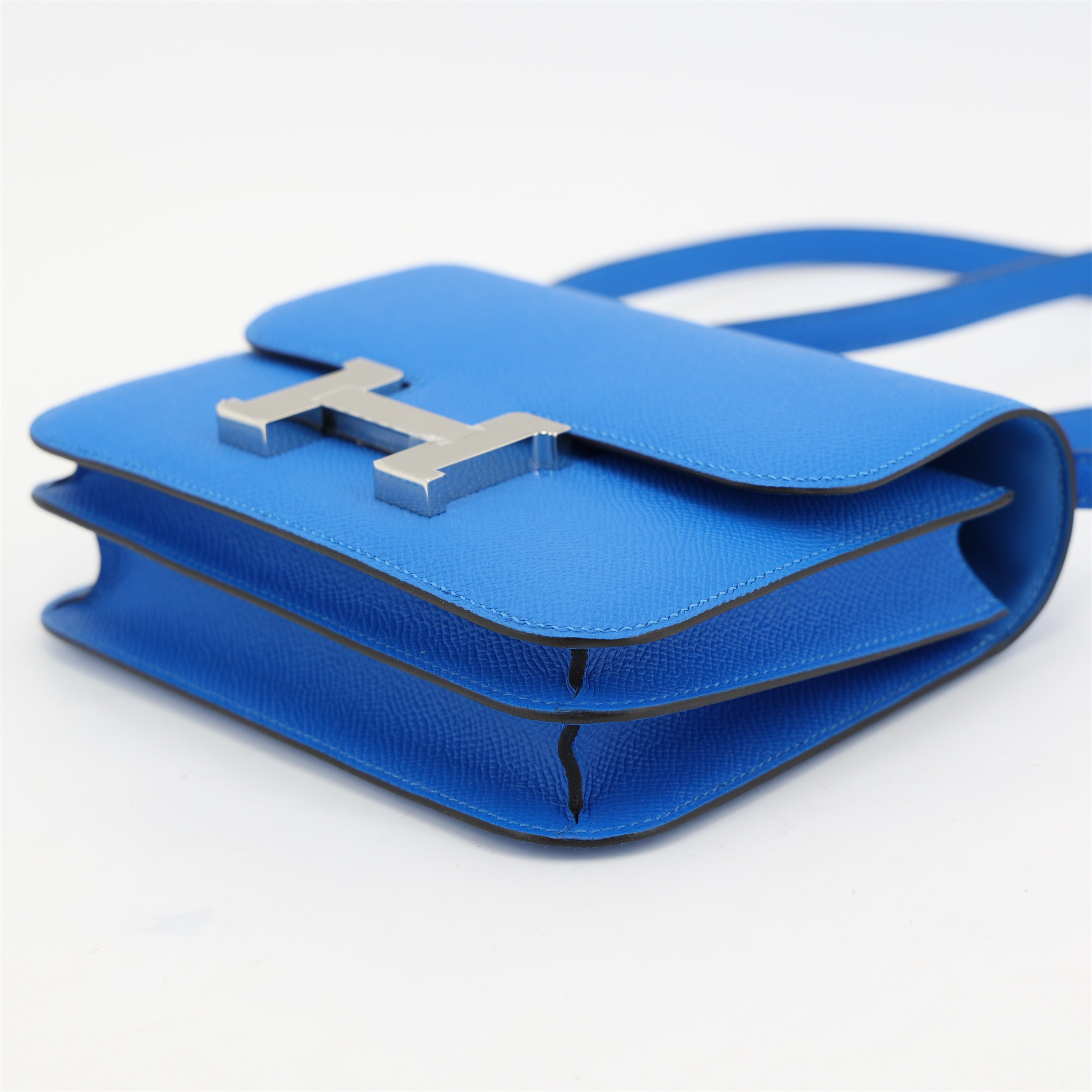 Brand New ( Rank N ) HERMÈS Constance Mini Bleu Hydra (T7) Epsom