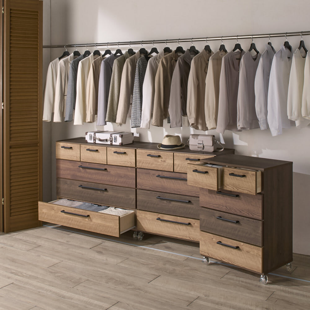 dショッピング |キャスター付きモダンクローゼットチェスト 4段・高さ