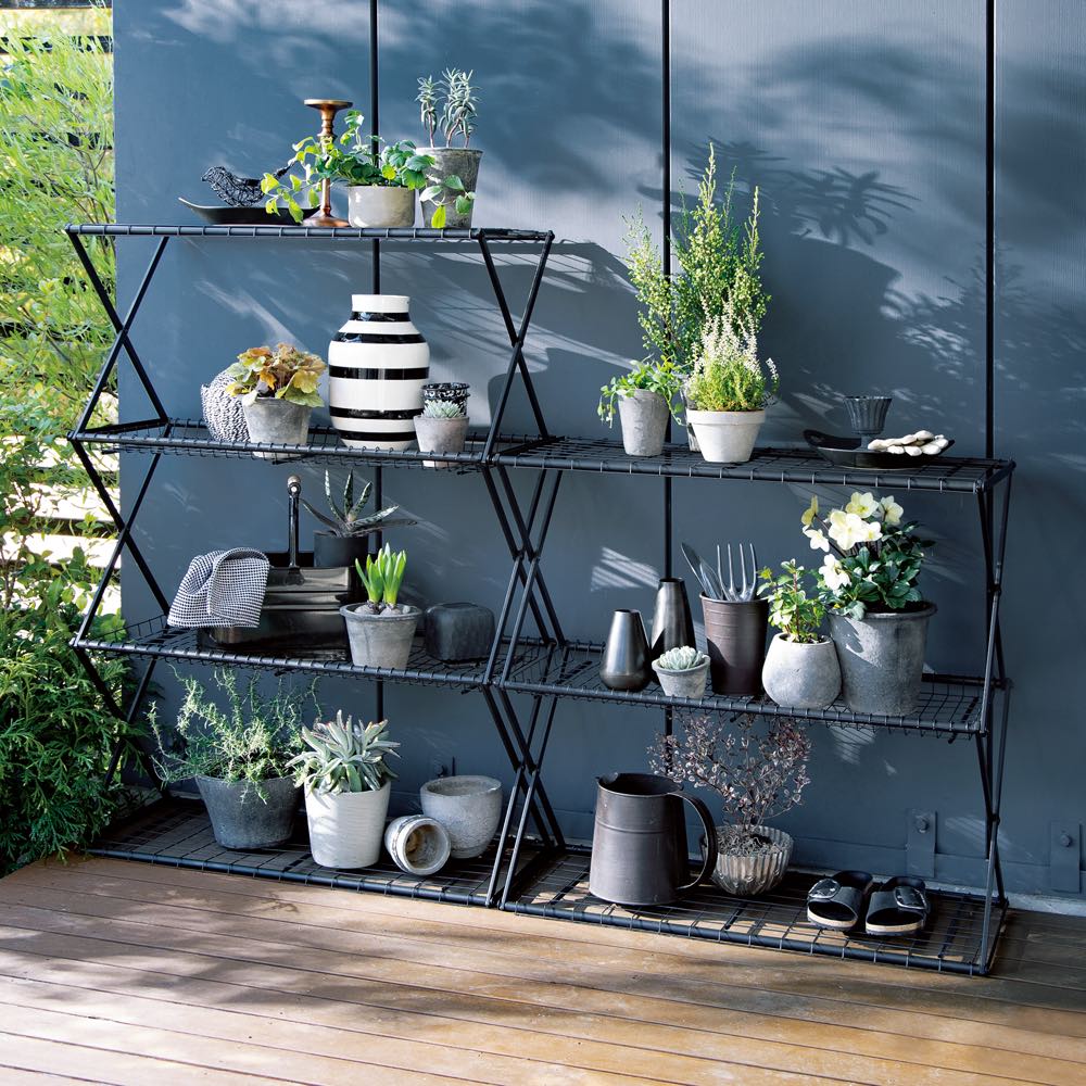 植物に優しいバルコニーラック 3段 折りたたみ式 通販 - ディノス