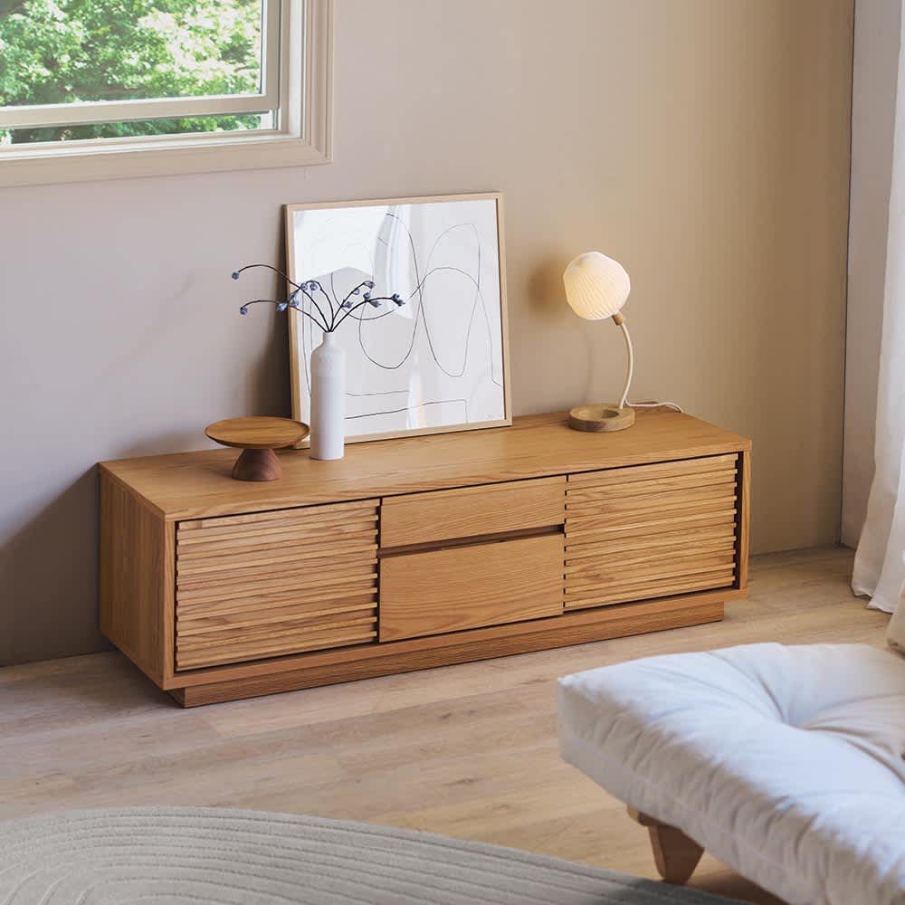 Reticol/レティコル オークストライプシリーズ ローボード135cm 通販