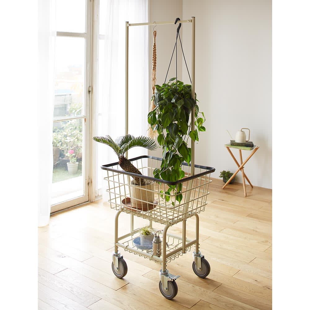 DULTON/ダルトン ランドリーカート アイボリー ハンガーラック付き